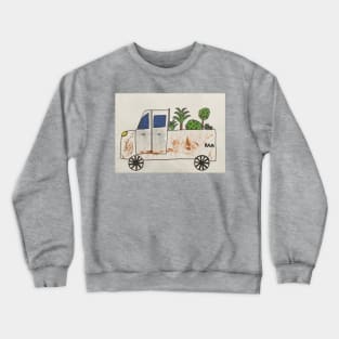 White Dodge Ram plants greenery tropical Crewneck Sweatshirt